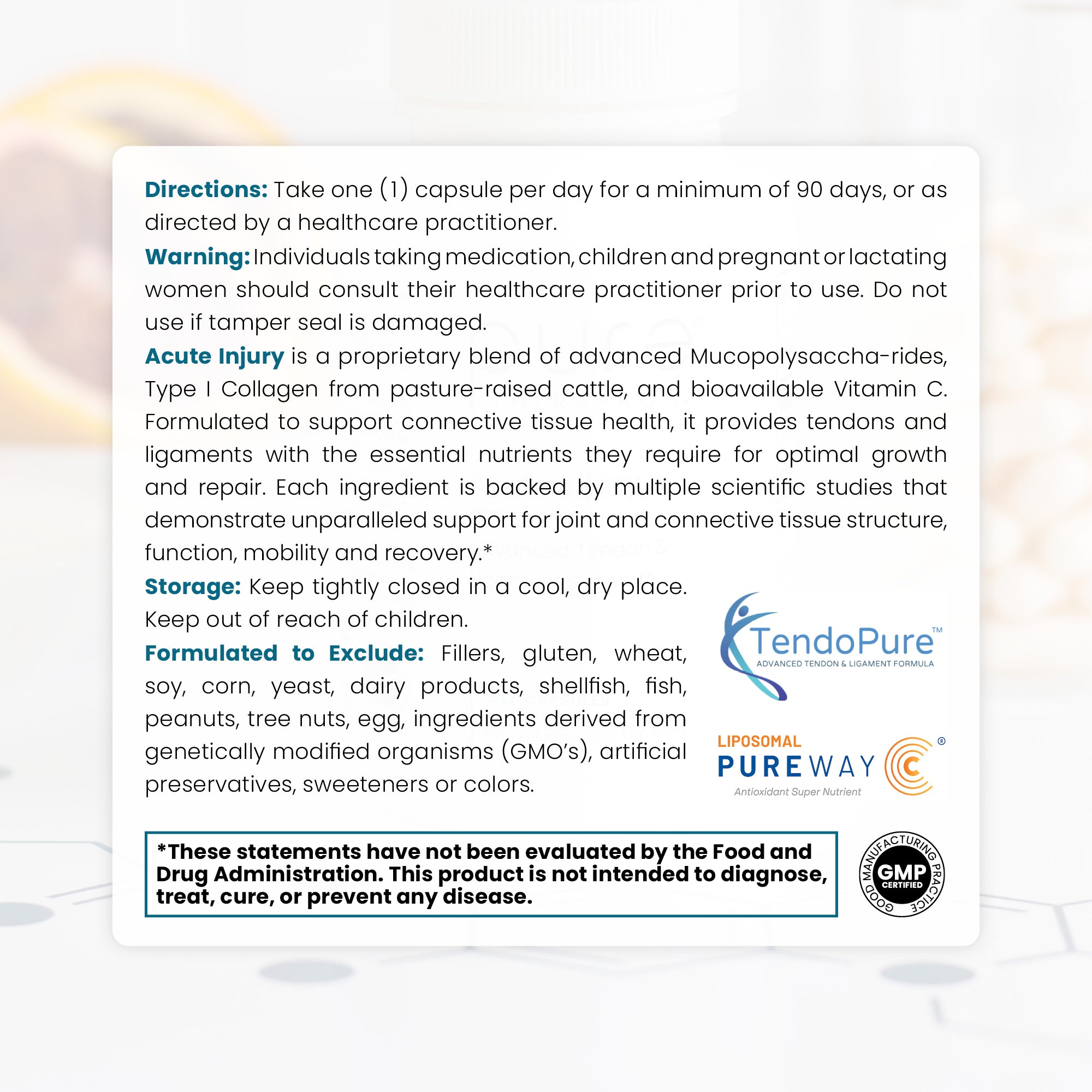 健康・医学 Taro Acute Injury - 90 Capsules - Tendon and Ligament – Pure