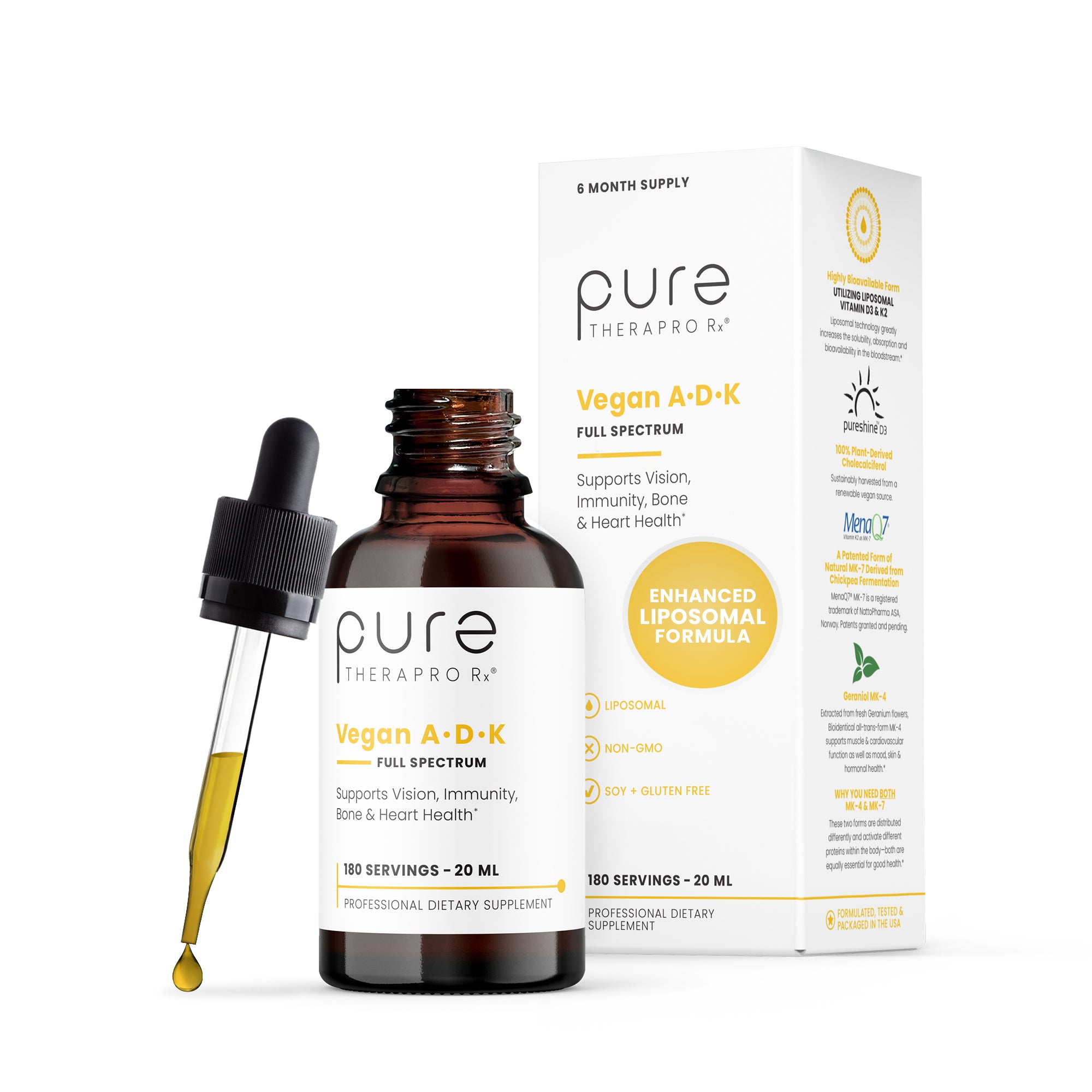 Vegan A-D-K Full Spectrum Liposomal Vitamins | Liquid Drops | Non