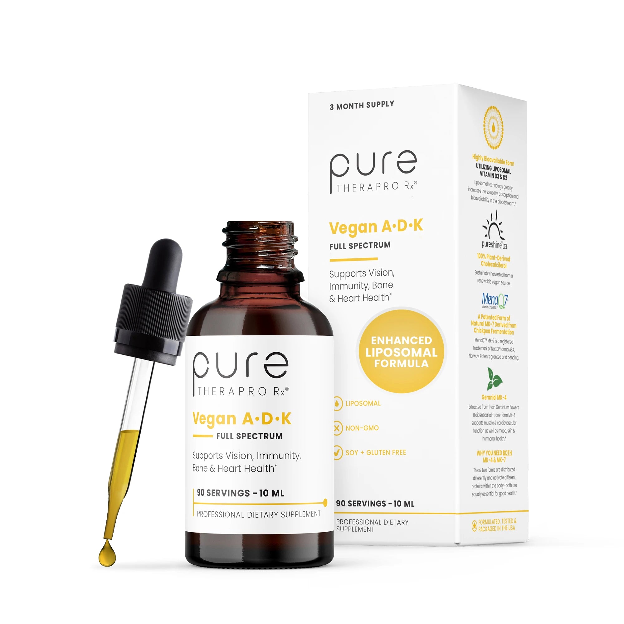 Vegan A-D-K Liquid Drops - Pharma Grade | Pure TheraPro Rx