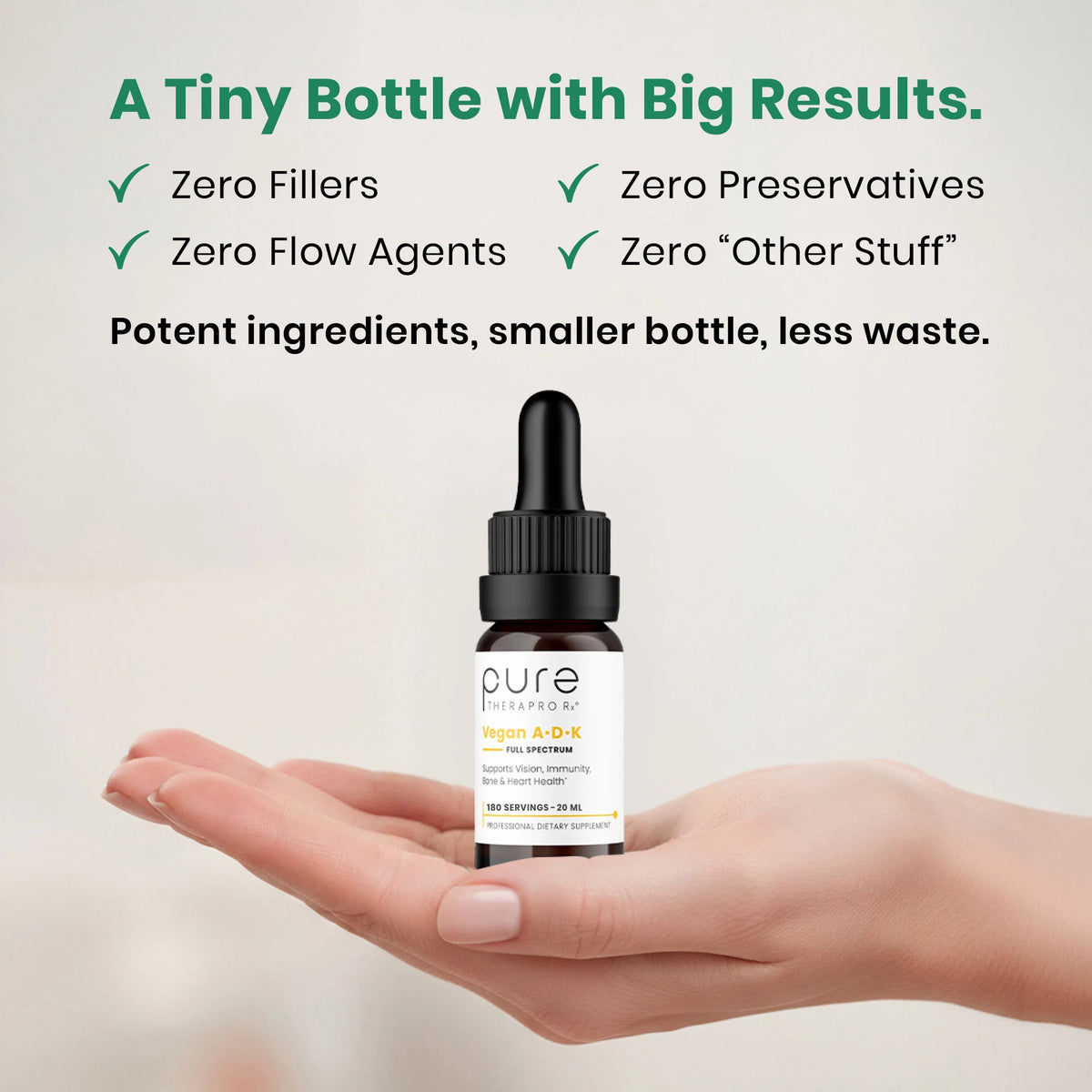 Vegan A-D-K Liquid Drops - Pharma Grade | Pure TheraPro Rx